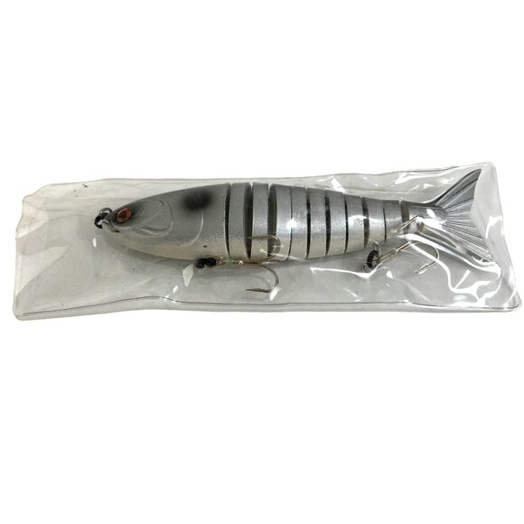 Fishing Lure Swimbait 9" Silver & Black With Dual Hooks - Picture 1 of 6